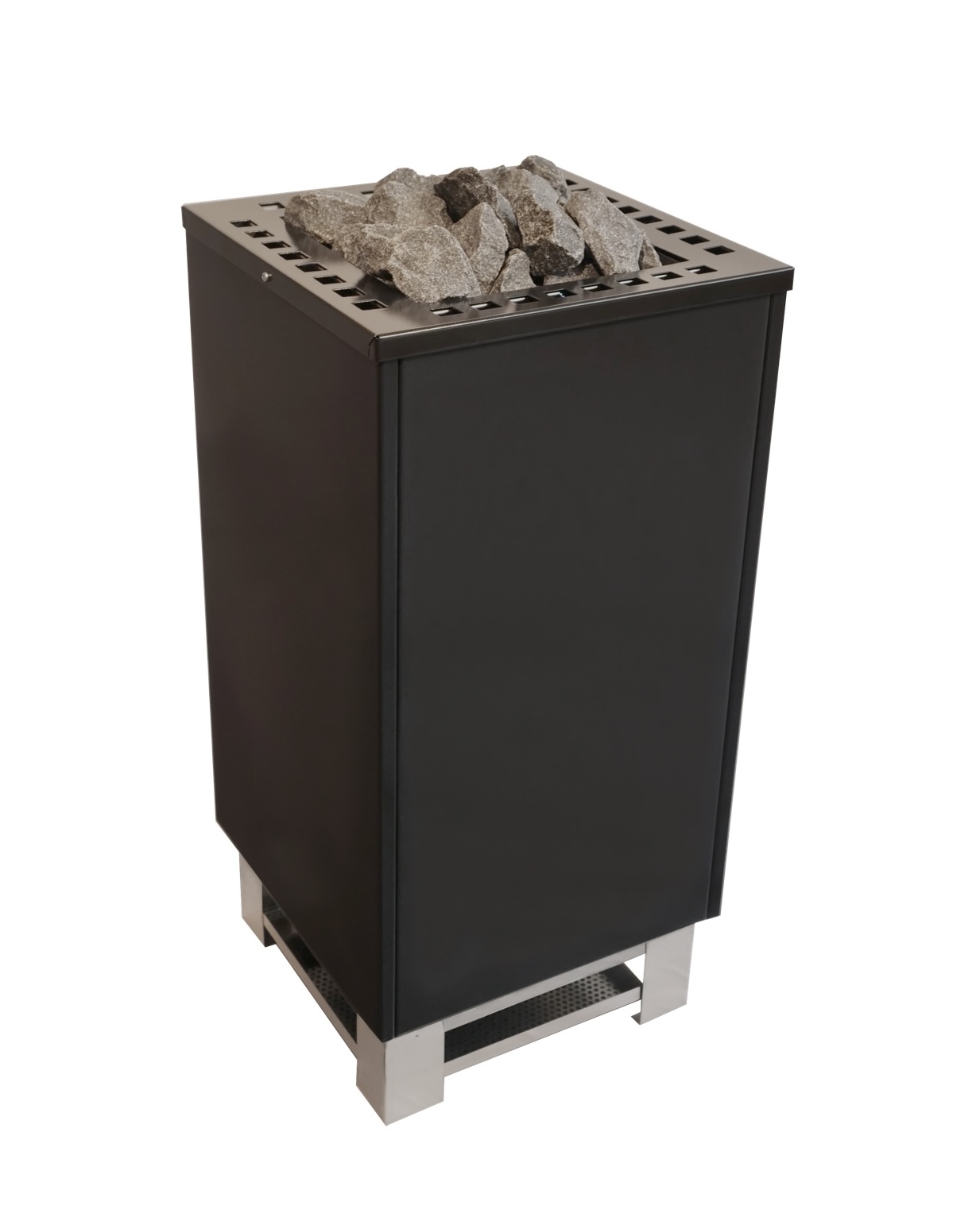 Infraworld Eterno finnischer Saunaofen 12 kW Standofen schwarz inkl. Saunasteine
