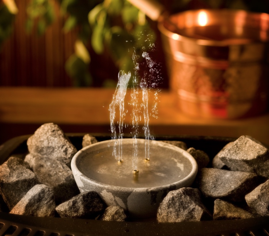 Hukka Design Saunamaestro Springbrunnen aus Speckstein für Saunaofen mit Aufguss Hukka Design Saunamaestro Springbrunnen aus Speckstein für Saunaofen mit Aufguss