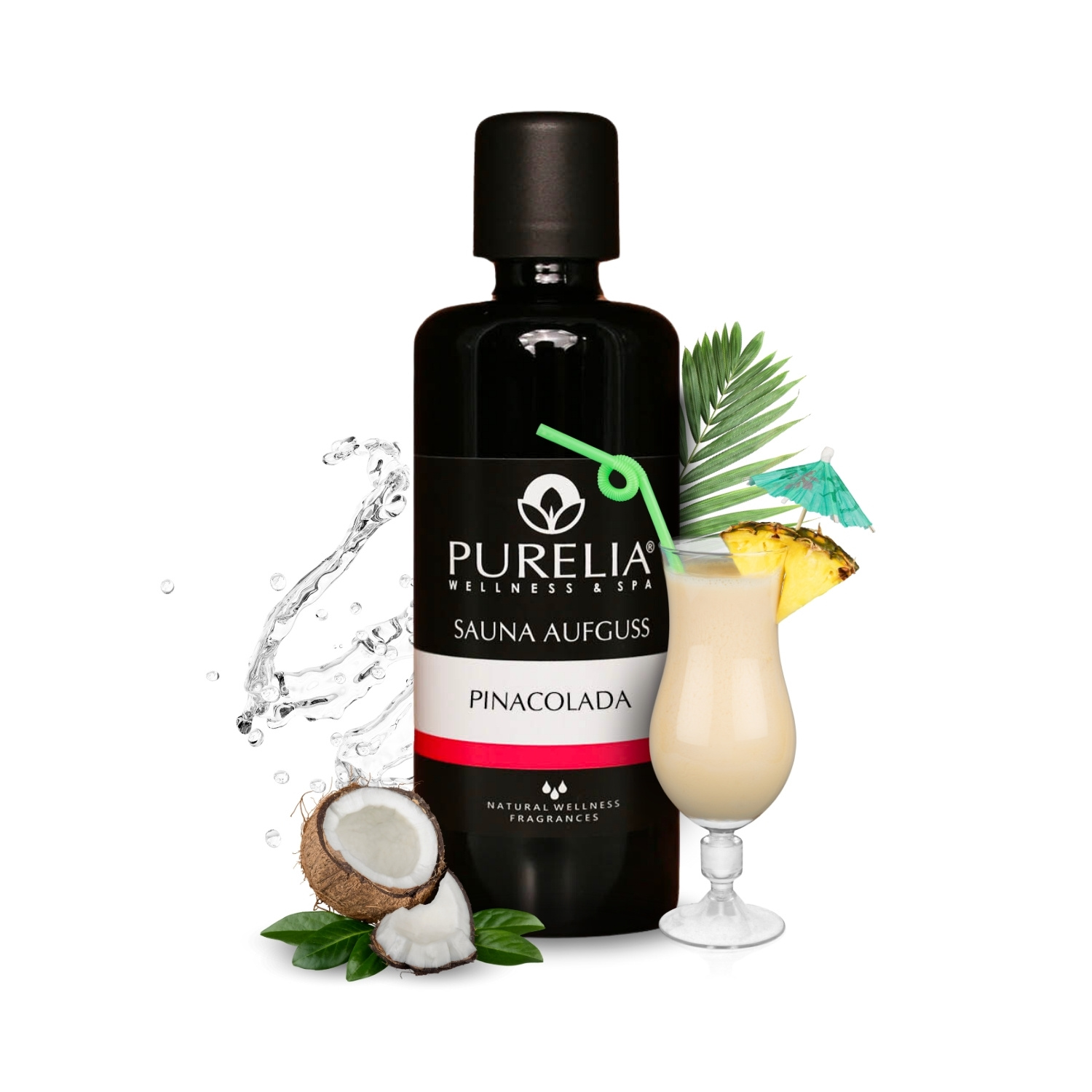 PURELIA Saunaaufguss Konzentrat Pinacolada 100 ml natürlicher Sauna-aufguss - reine ätherische Öle