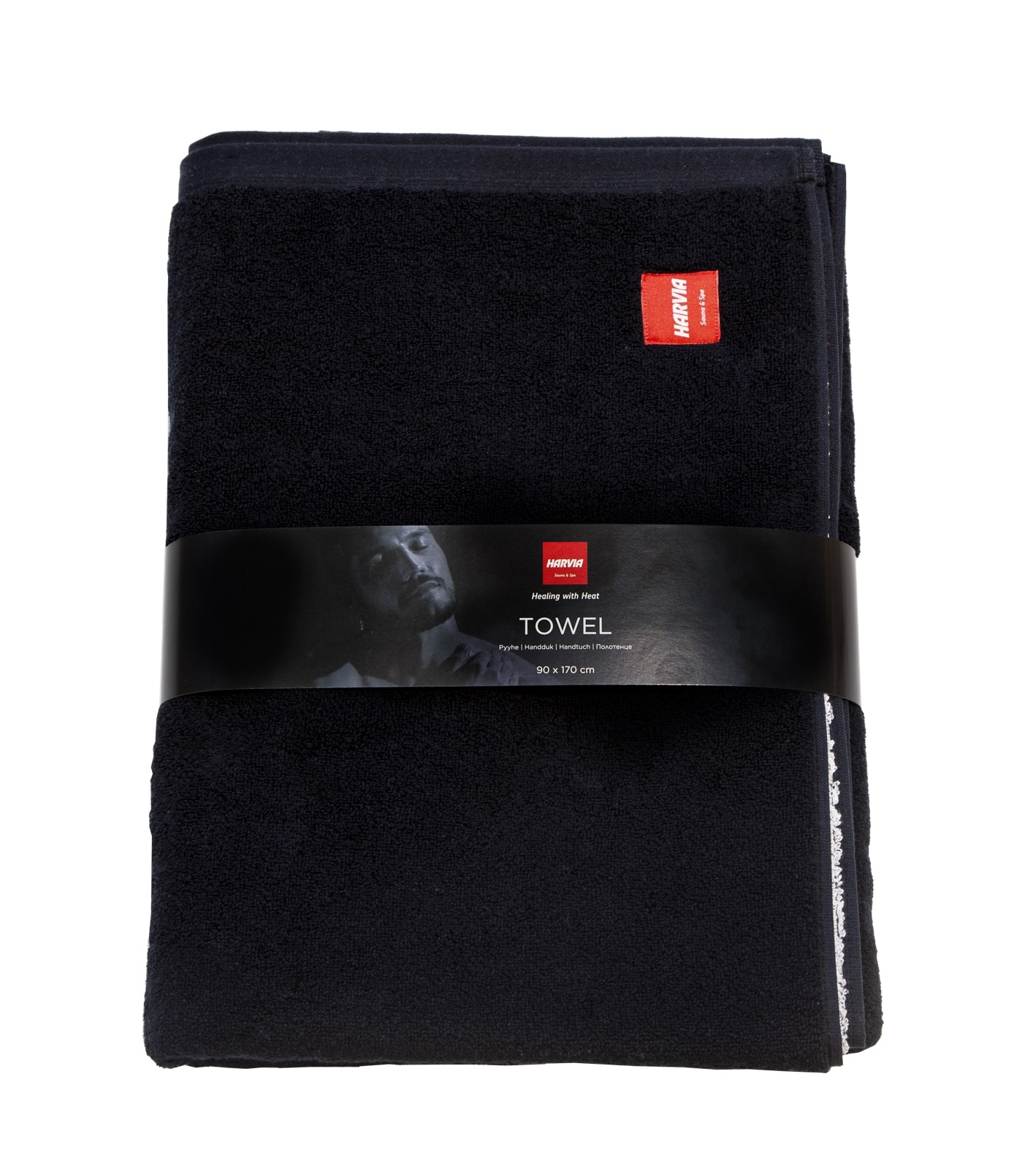 Harvia Handtuch healingwithheat 90 x 170 cm Saunahandtuch Sauna Handtuch schwarz Harvia Handtuch healingwithheat 90 x 170 cm Saunahandtuch Sauna Handtuch schwarz