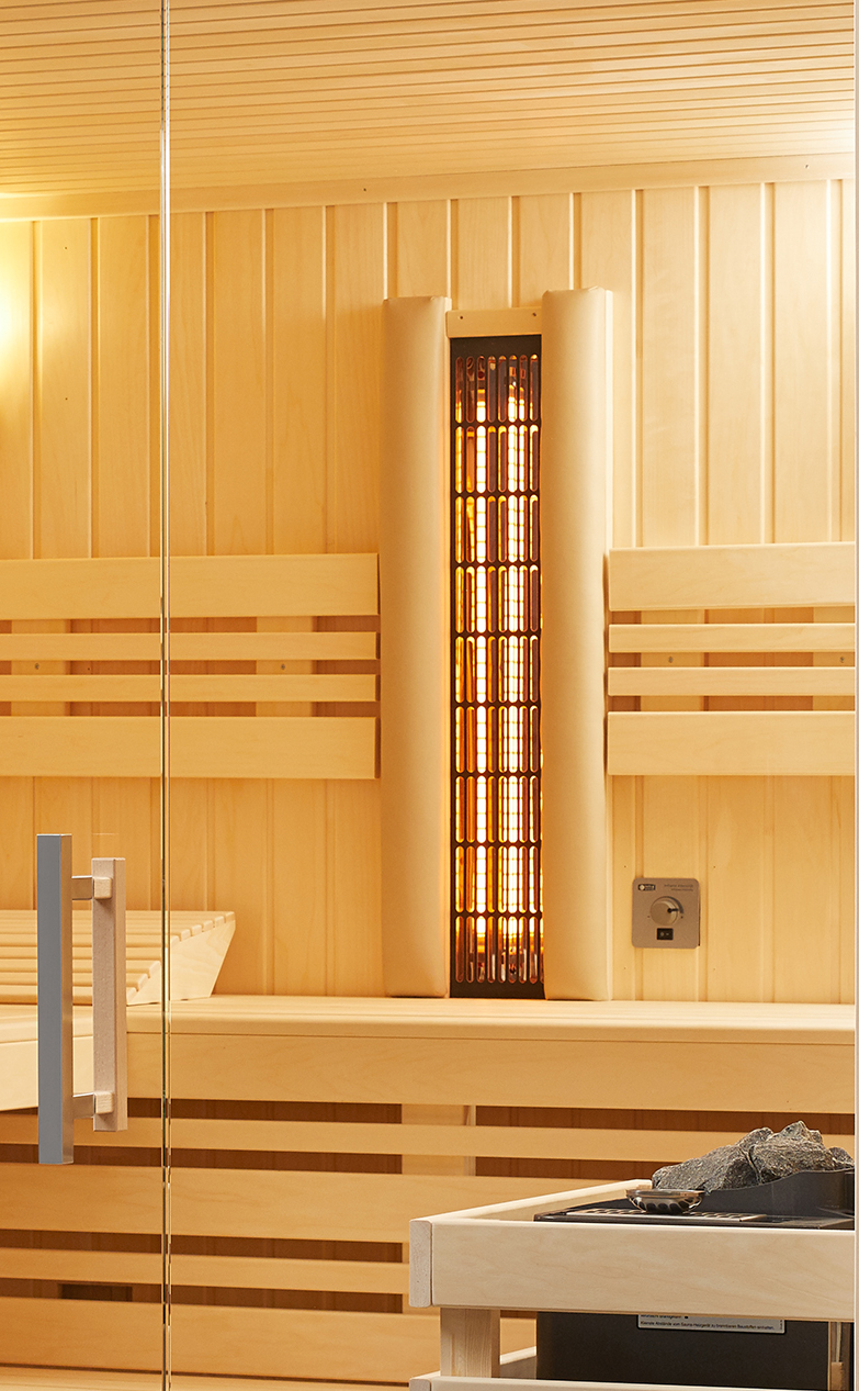 Infraworld Sauna Panorama Complete Espe 210x210x203cm mit ABC-Strahler Multifunktionssauna