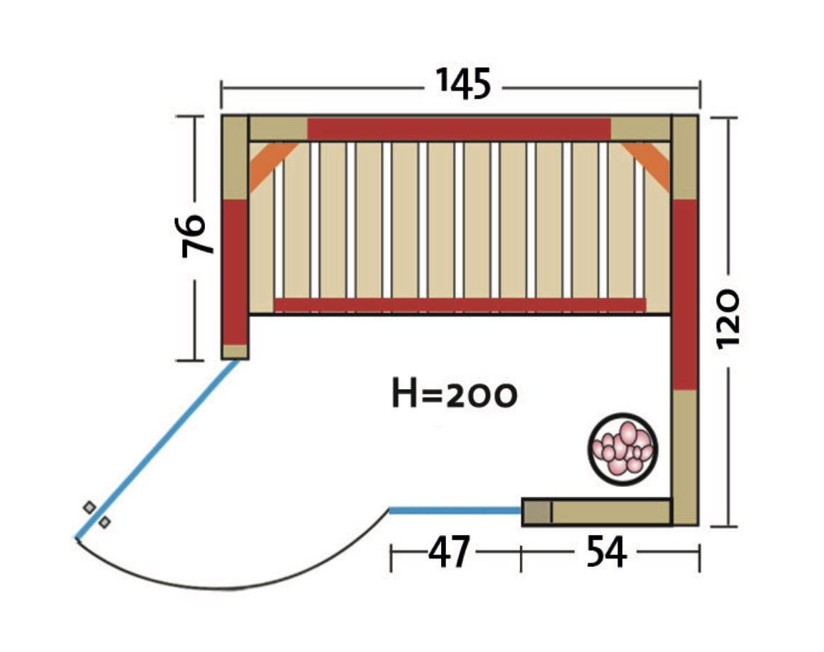 Infraworld TrioSol Natura 145 Ecke Infrarotkabine mit ABC-Strahler Salzverdampfer