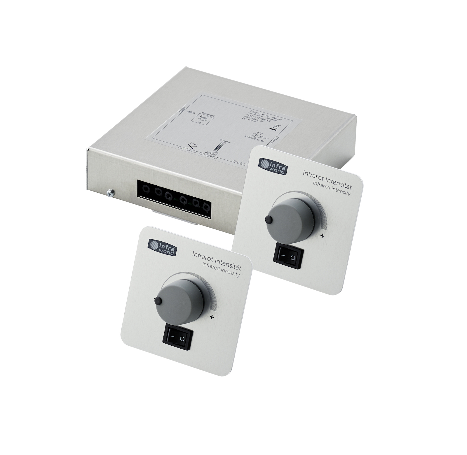 Infraworld Easy Control 2 - Sauna Infrarotsteuerung mit 2 Regler für 2 Infrarotstrahler Infraworld Easy Control 2 - Sauna Infrarotsteuerung mit 2 Regler für 2 Infrarotstrahler