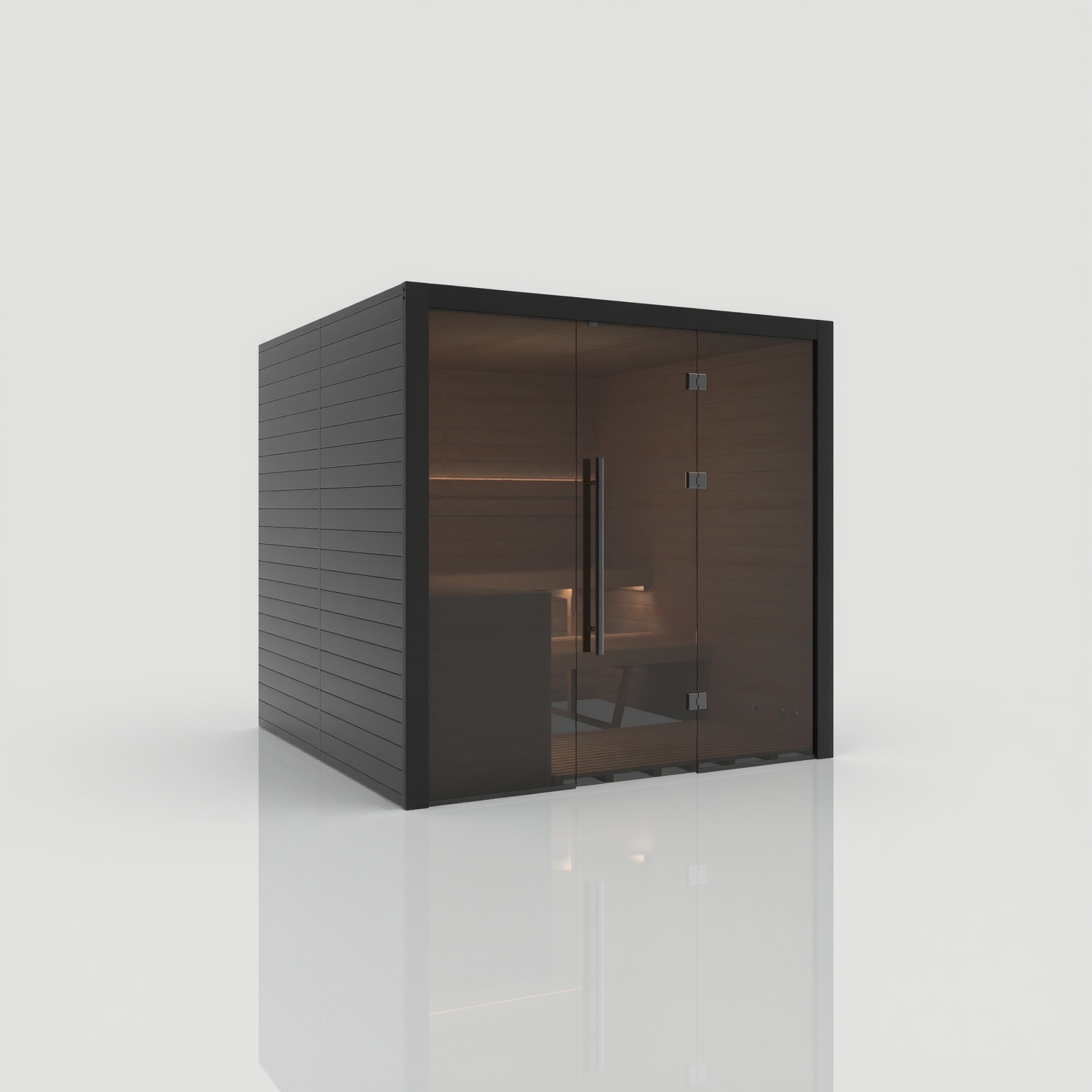 Hekla Traditional 210X Nero Sauna für 4-5 Personen Saunakabine 210x200x210 cm