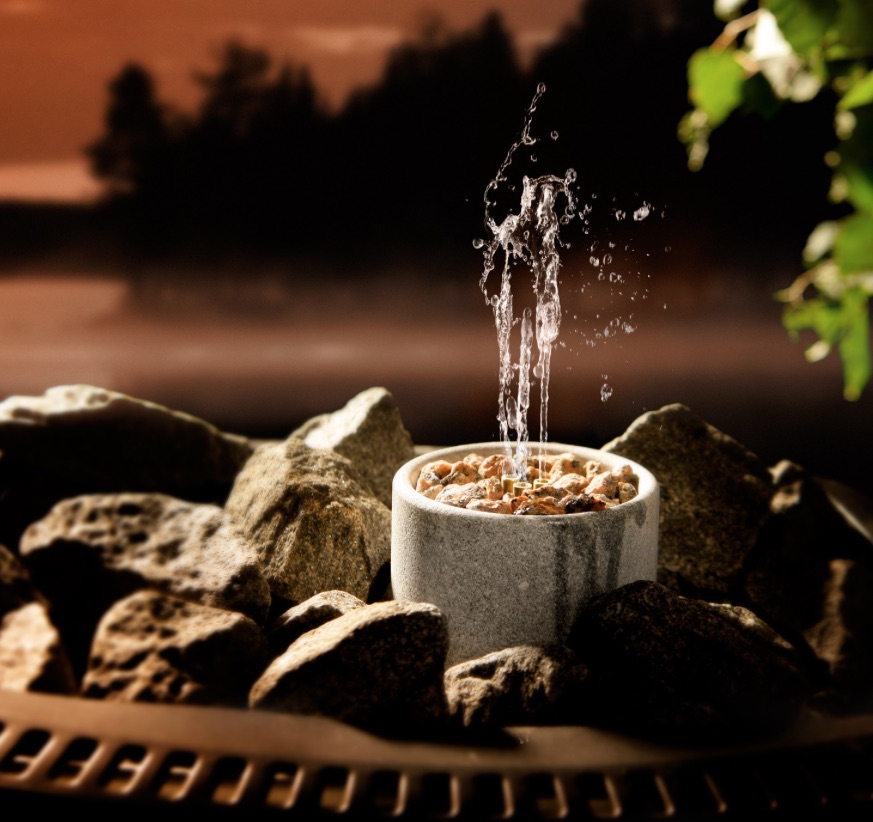 Hukka Design Saunatroikka Springbrunnen aus Speckstein für Saunaofen mit Aufguss Hukka Design Saunatroikka Springbrunnen aus Speckstein für Saunaofen mit Aufguss