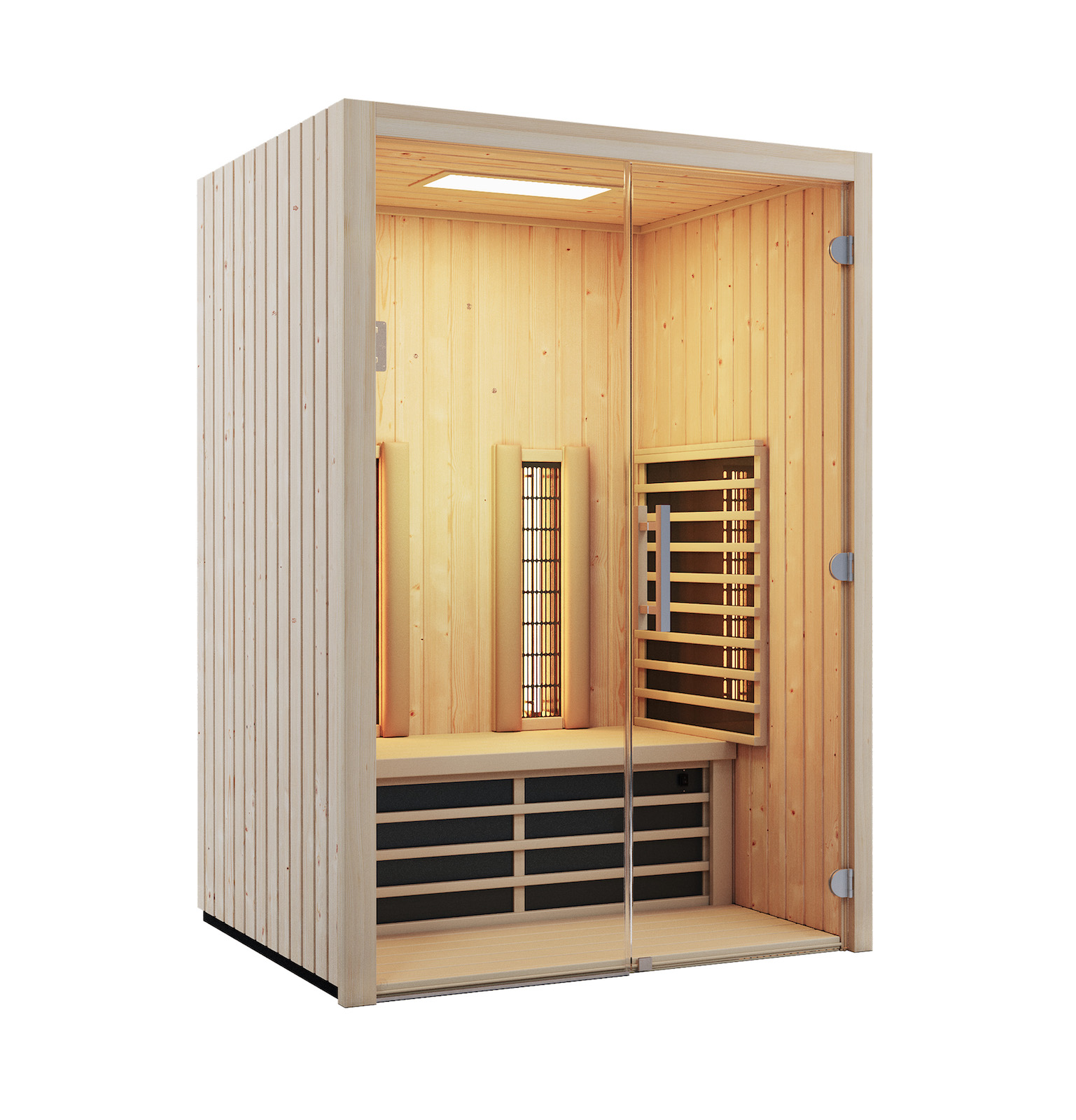 Infraworld Fusion Glas 145 Fichte RG Infrarotkabine 145x112 cm mit 2 ABC-Strahler Infraworld Fusion Glas 145 Fichte RG Infrarotkabine 145x112 cm mit 2 ABC-Strahler