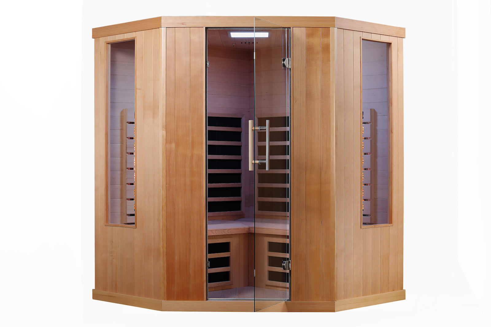 VITALhome Sunlight 155 Ecke Infrarotkabine Sunlight Infrarotstrahler ca. 155x155x190cm