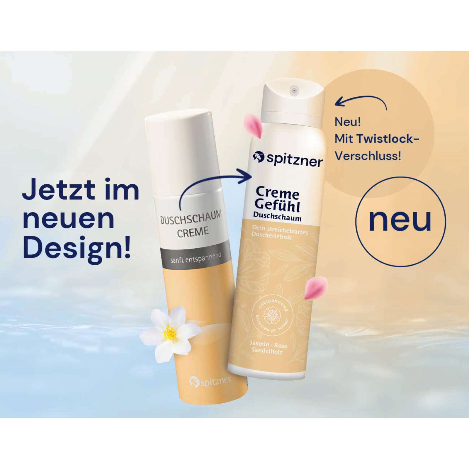 Spitzner Duschschaum Set Creme Gefühl 6x 50 ml Entspannende Wellness-Dusche 6er Set