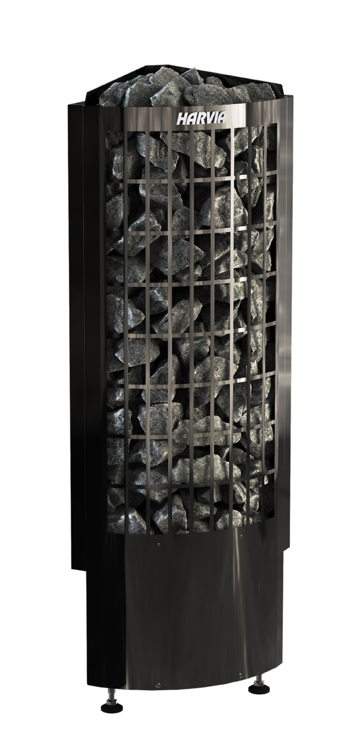Harvia Cilindro Corner Black Steel PCC90E Saunaofen 9 kW finnischer Saunaofen