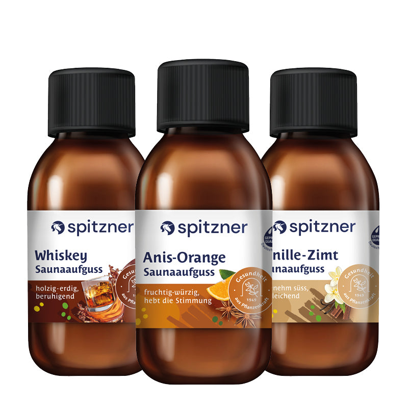 Spitzner Saunaaufguss Set Wohlig & Gemütlich 3x125 ml Wellness Sauna Aufguss Bundle