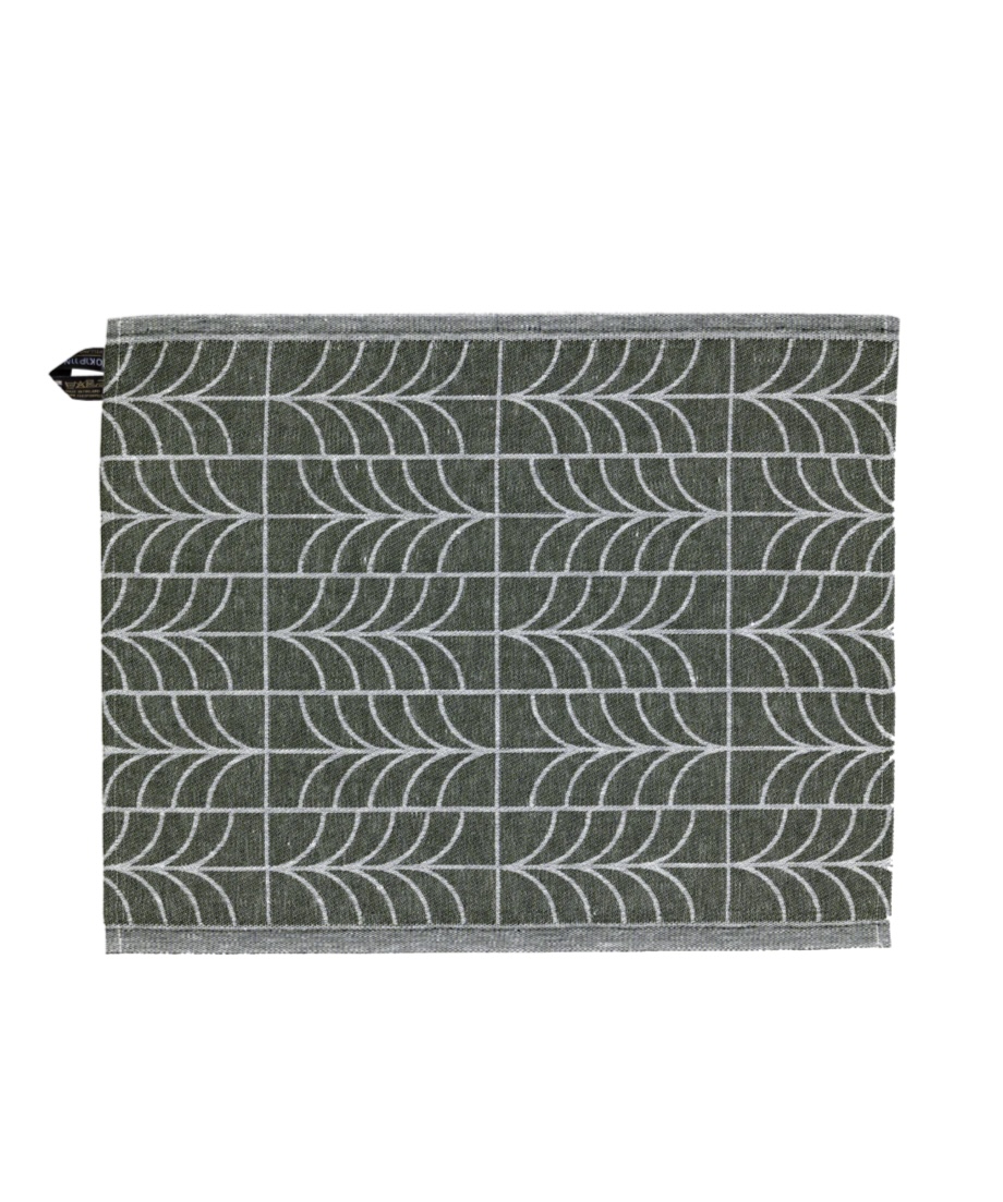 Jokipiin Humina Sauna Sitzunterlage 45 x 55 cm Sauna Seat Cover green/white