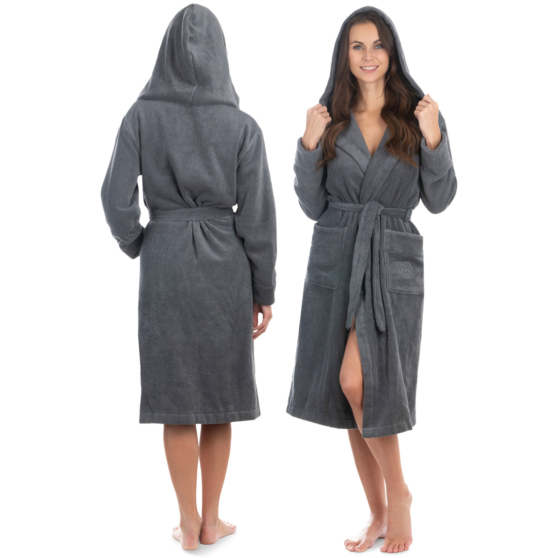 Liebenstein Bademantel Damen Größe L Premium Bademantel aus Baumwolle Anthrazit Liebenstein Bademantel Damen Größe L Premium Bademantel aus Baumwolle Anthrazit