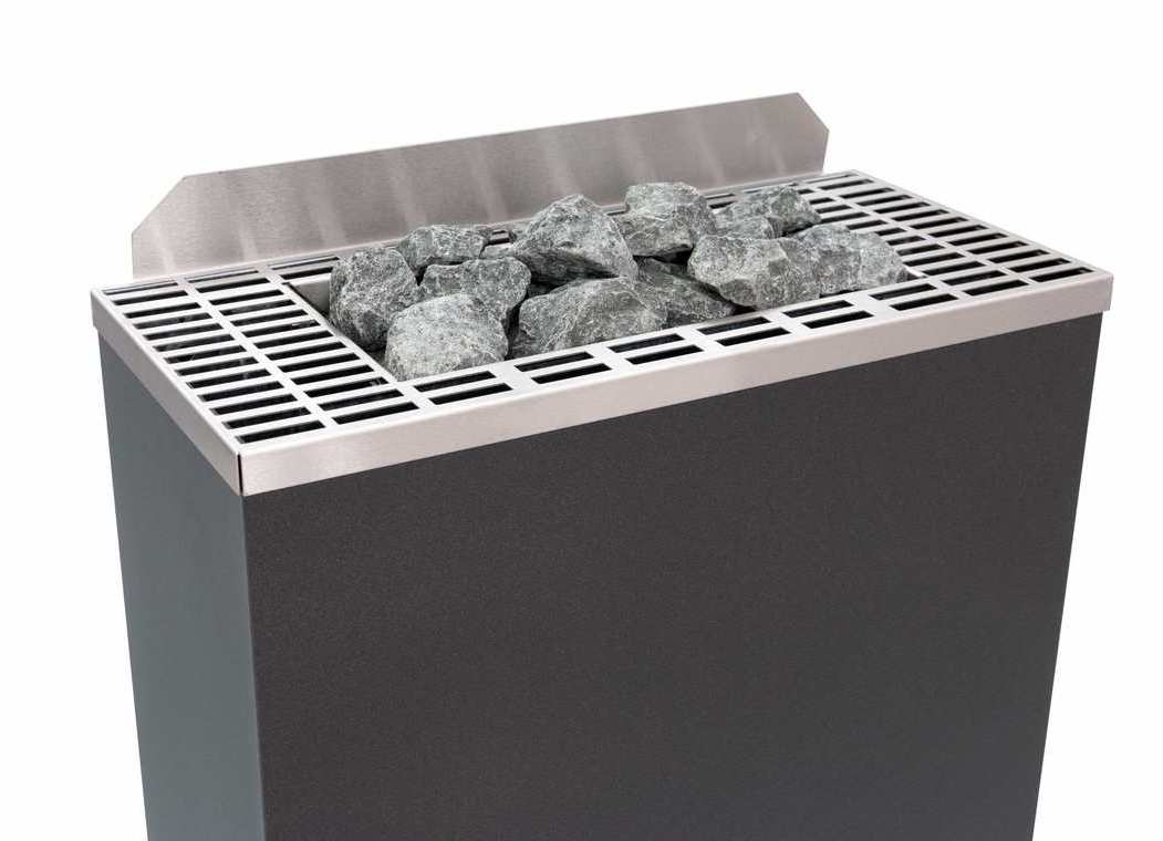 Eos Gracil W 7,5 kW finnischer Saunaofen Elektrischer Wandofen Anthrazit-Perleffekt