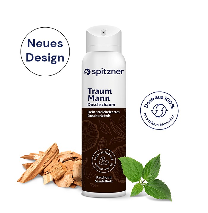 Spitzner Duschschaum Set TraumMann 3x 150 ml Erfrischende Wellness-Dusche sanft hautverträglich und 100% vegan 3er Set