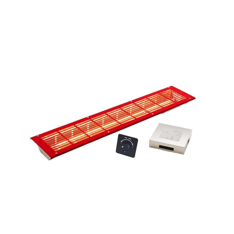 Infraworld VITALlight-IPX4 Infrarotstrahler-Set 500W gerade rot mit Steuerung schwarz